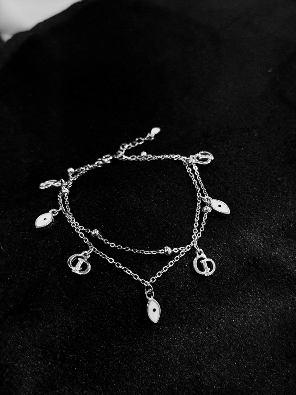 925 Silver Evil Eye Charm Bracelet